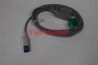قطع غيار المعدات الطبية المعدنية D-Turn Square Head Blood Oxygen Extension Line SPO2 Wire
